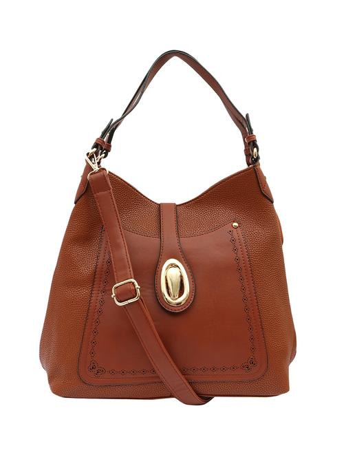 brown leatherette handbag - 13970601 - Very Small Image - 1