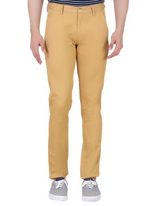 beige cotton blend chinos casual trousers - 13973891 - Very Small Image - 1