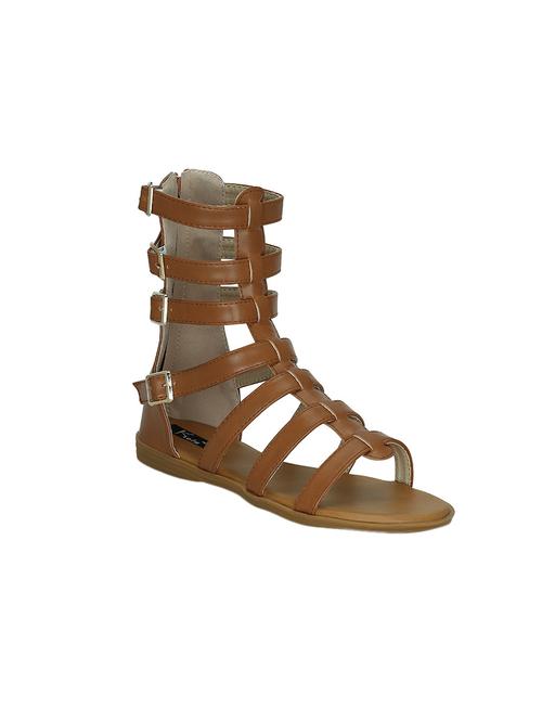 tan faux leather gladiators sandals - 13987984 - Very Small Image - 1