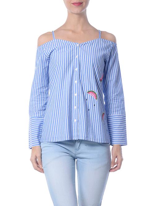 blue cotton regular top - 13988691 - Very Small Image - 1