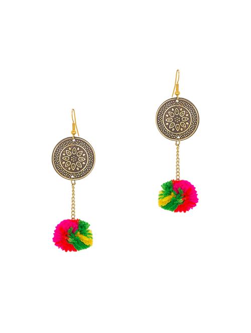 multi colored metal drop earrings - 13992561 - Very Small Image - 1
