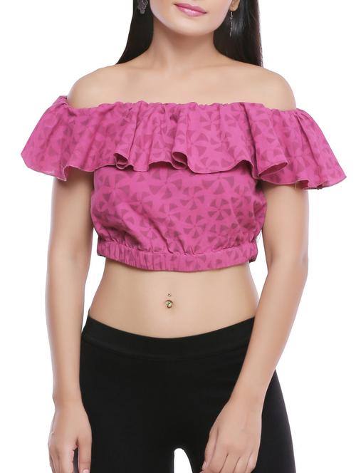 pink cotton crop top - 14000194 - Very Small Image - 1