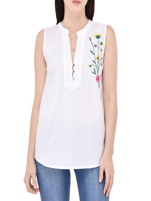 white cotton top - 14001083 - Very Small Image - 1
