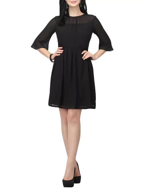 gathered detail a - line dress - 14005622 - Very Small Image - 1