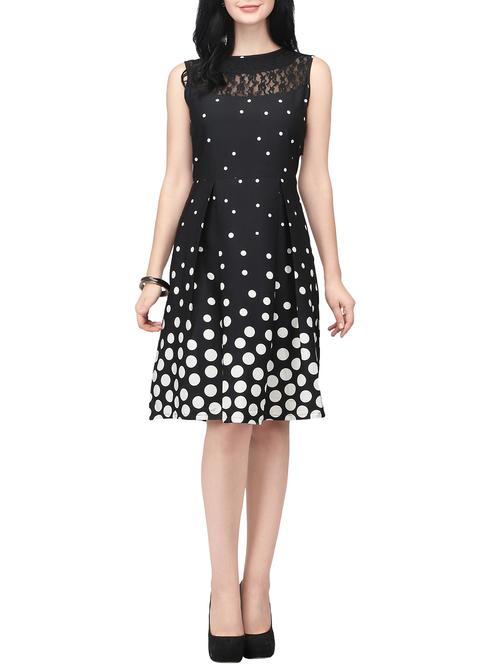 pleat detail round neck A - line dress - 14005636 - Very Small Image - 1