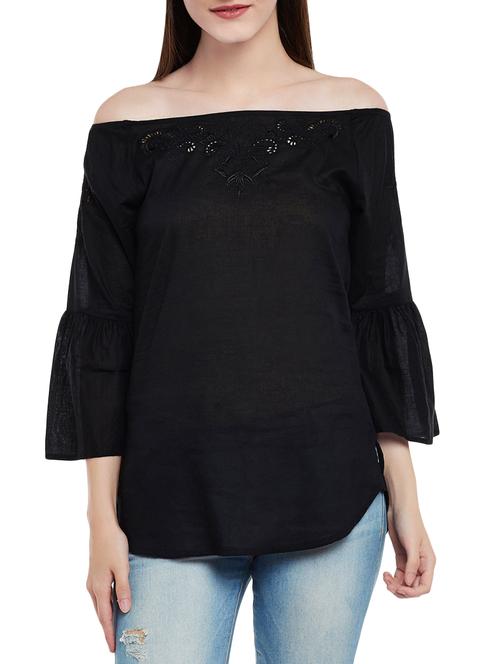 black cotton regular top - 14007497 - Very Small Image - 1
