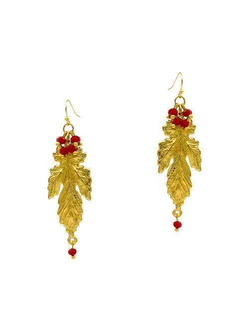 gold metal drop earring - 14041164 - Very Small Image - 1