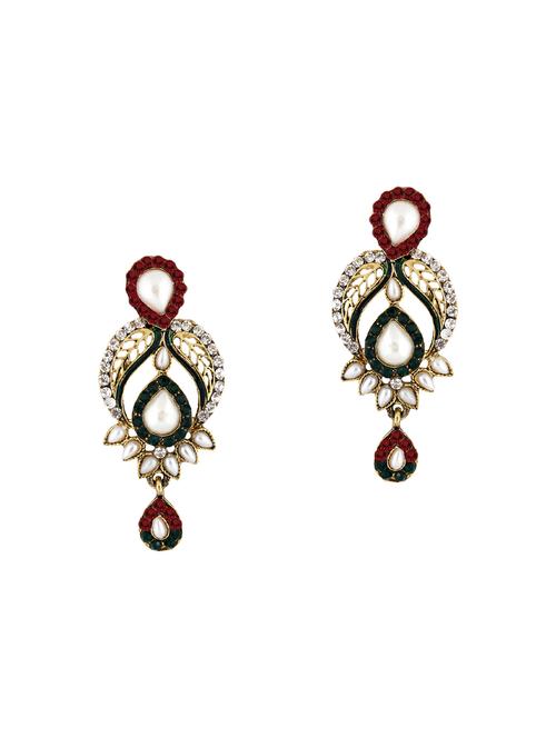 multi colored chandbali earrings - 14062530 - Very Small Image - 1
