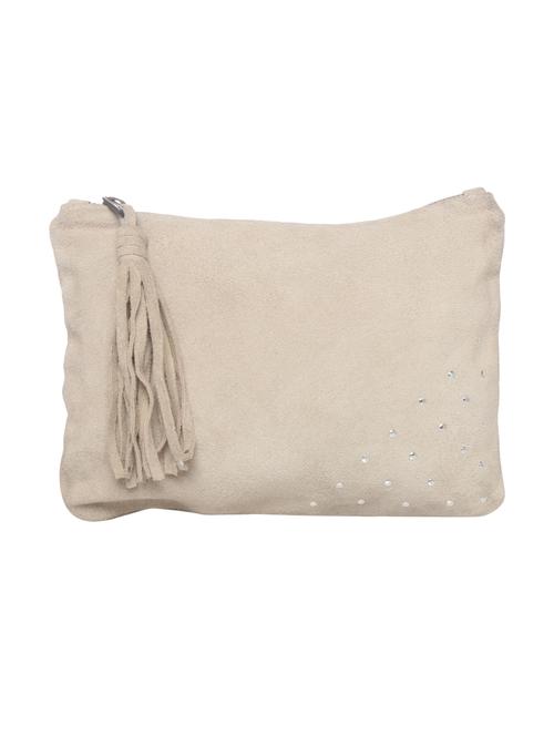 jungli murgi white suede pouch clutch - 14064680 - Very Small Image - 1