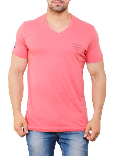 peach cotton t-shirt - 14066130 - Very Small Image - 1