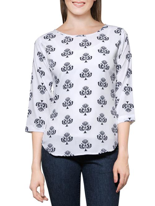 white poly crepe top - 14067141 - Very Small Image - 1