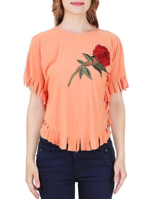 orange cotton blend top - 14075313 - Very Small Image - 1
