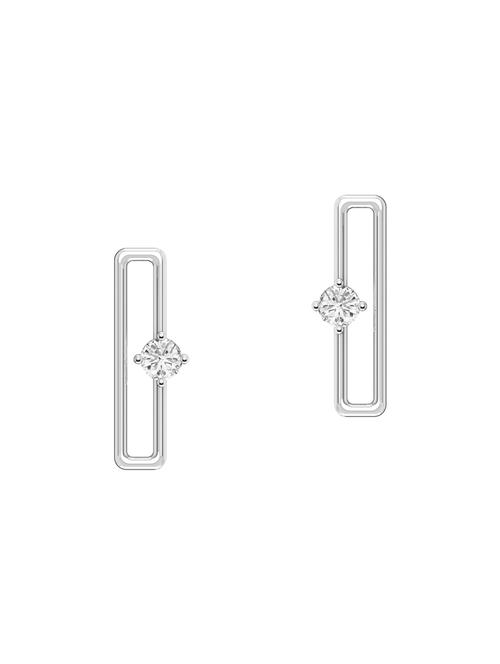 white silver studs earrings - 14075646 - Very Small Image - 1