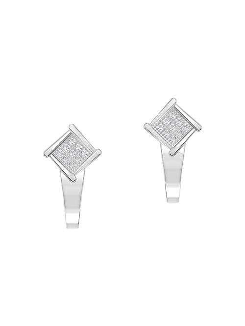 white silver studs earrings - 14075650 - Very Small Image - 1