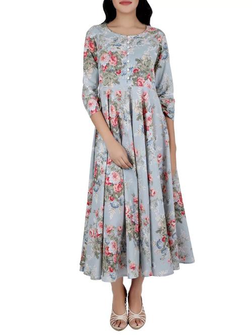flared floral kurta - 14077079 - Very Small Image - 1