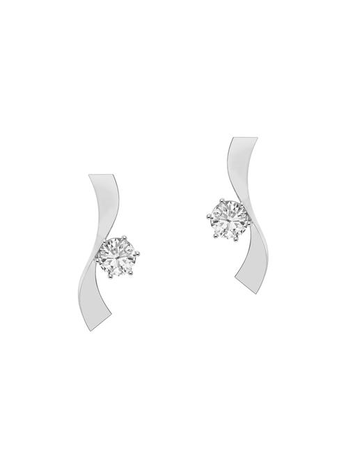 white silver studs earrings - 14081582 - Very Small Image - 1