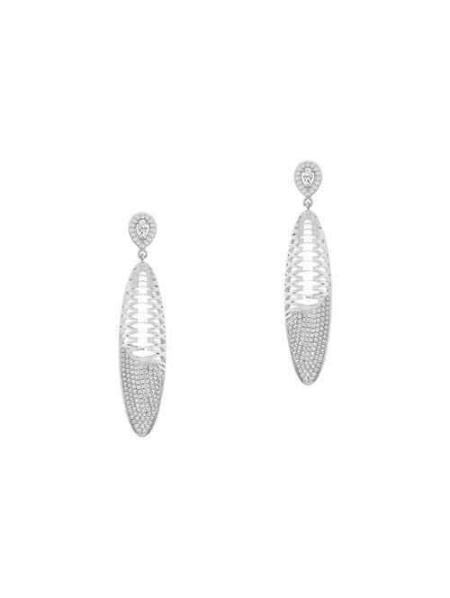 white silver drop earrings - 14081584 - Very Small Image - 1
