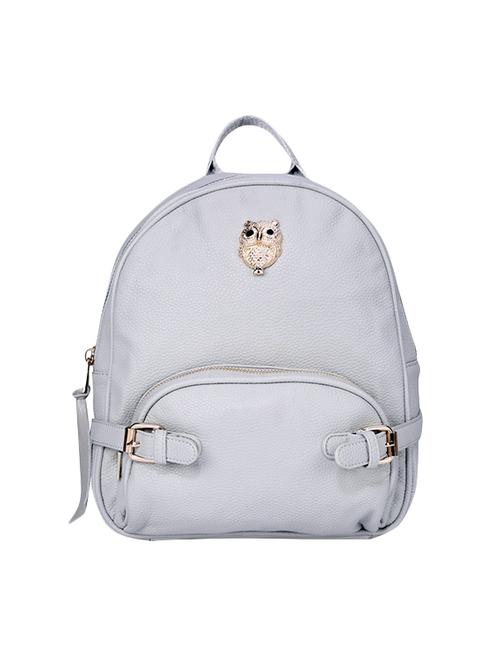 grey leatherette fashion backpack - 14082848 - Very Small Image - 1