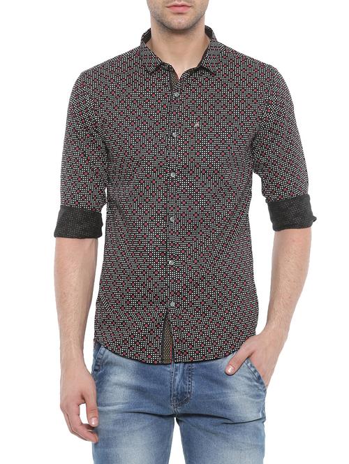 black cotton casual shirt - 14094155 - Very Small Image - 1