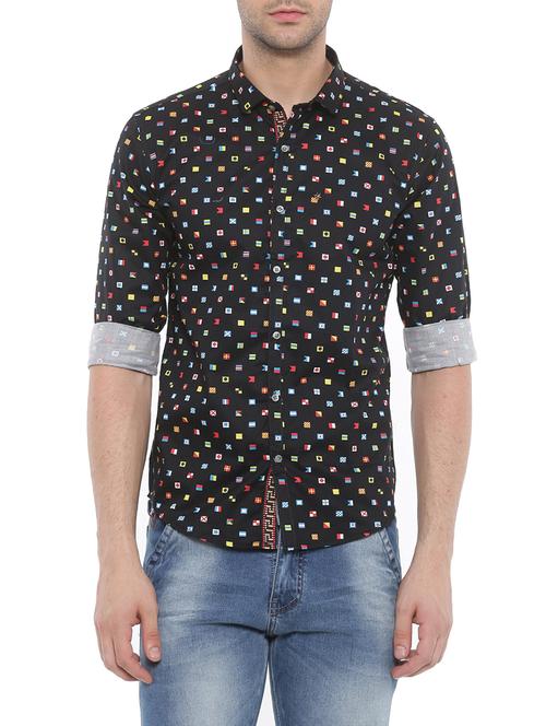 black cotton casual shirt - 14094164 - Very Small Image - 1