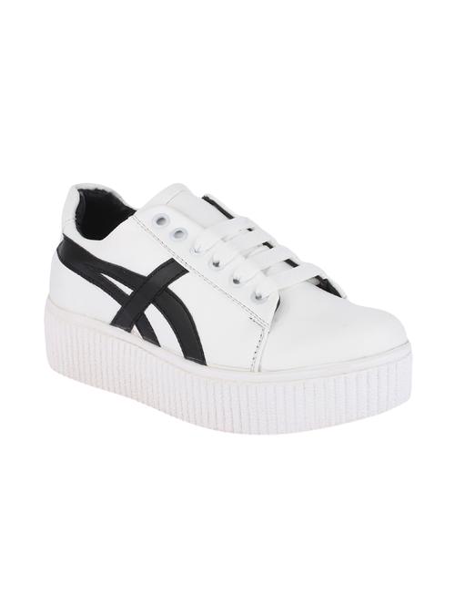 white canvas laceup sneakers - 14097497 - Very Small Image - 1