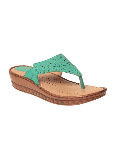 green faux leather slippers - 14098191 - Very Small Image - 1