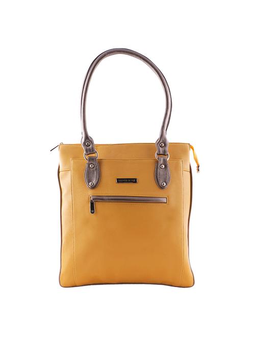 yellow leatherette handbag - 14100497 - Very Small Image - 1