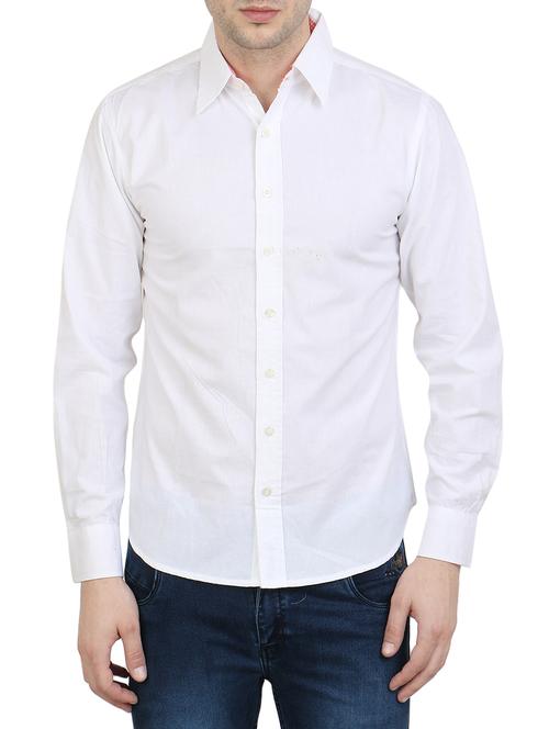 white cotton casual shirt - 14102571 - Very Small Image - 1