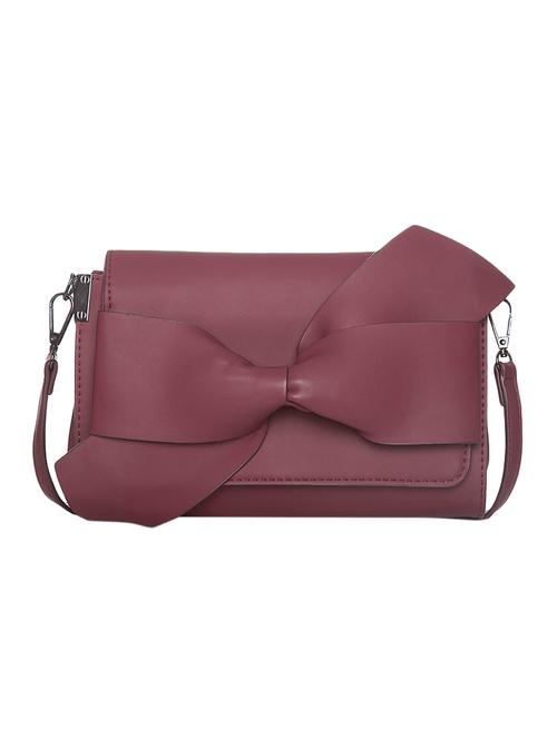 maroon leatherette regular sling bag - 14104113 - Very Small Image - 1