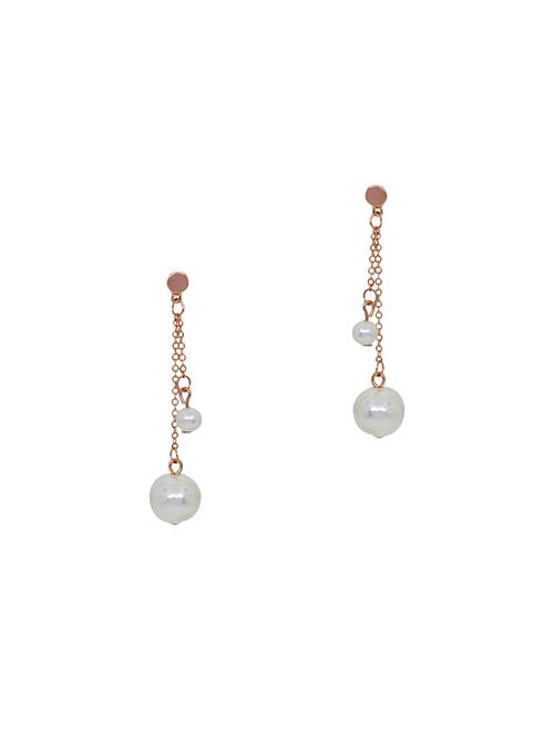 gold metal drop earrings - 14107480 - Very Small Image - 1