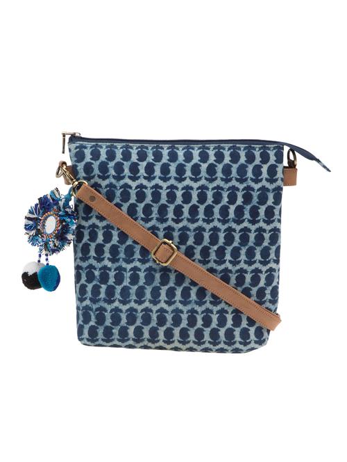 blue cotton sling bag - 14109500 - Very Small Image - 1