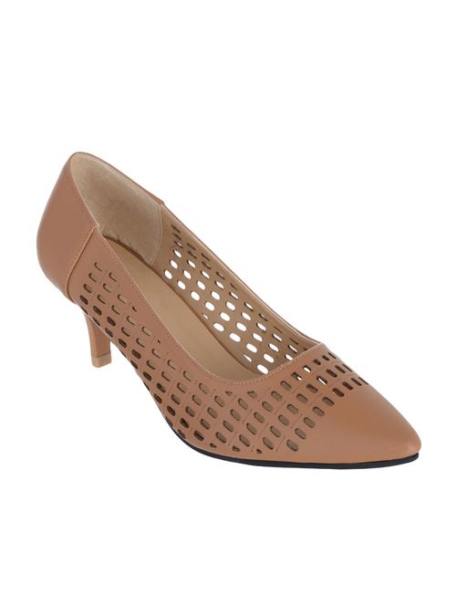 tan faux leather slip on pumps - 14125526 - Very Small Image - 1