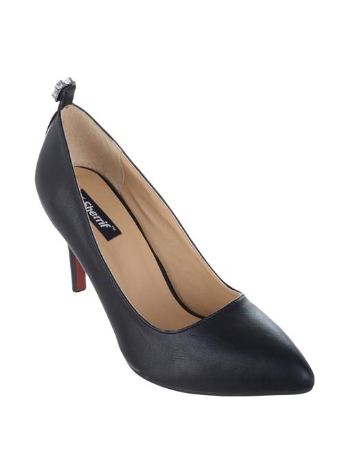 black faux leather slip on pumps - 14125528 - Very Small Image - 1