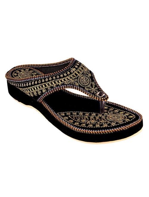 black fabric ethnic sandals - 14127601 - Very Small Image - 1