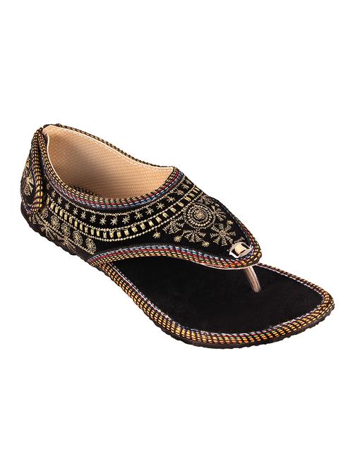 black fabric ethnic sandals - 14127628 - Very Small Image - 1
