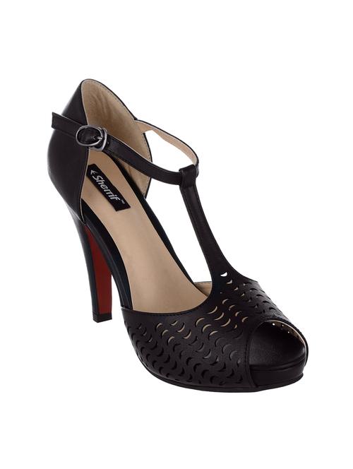 brown faux leather tstrap sandals - 14129130 - Very Small Image - 1
