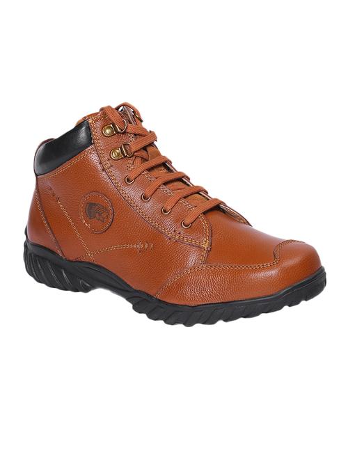 tan leather lace up boot - 14131868 - Very Small Image - 1