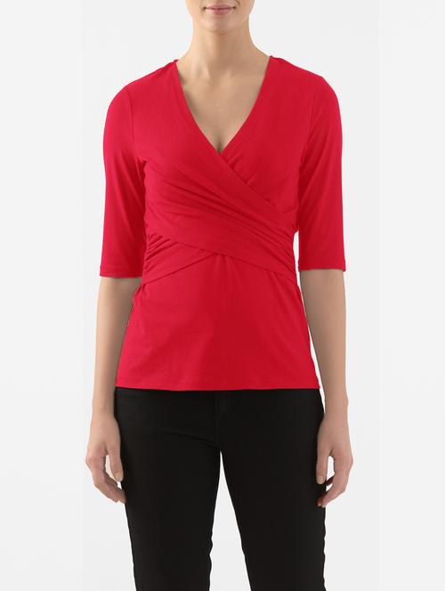 red cotton jersey top - 14132646 - Very Small Image - 1