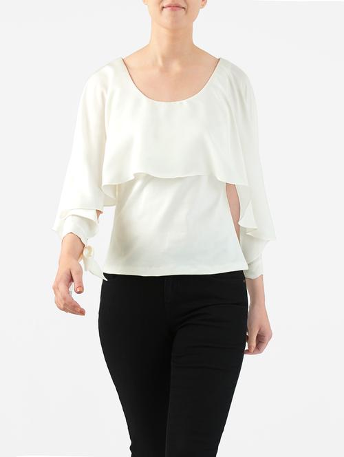 tie knot detail capelet top - 14132657 - Very Small Image - 1