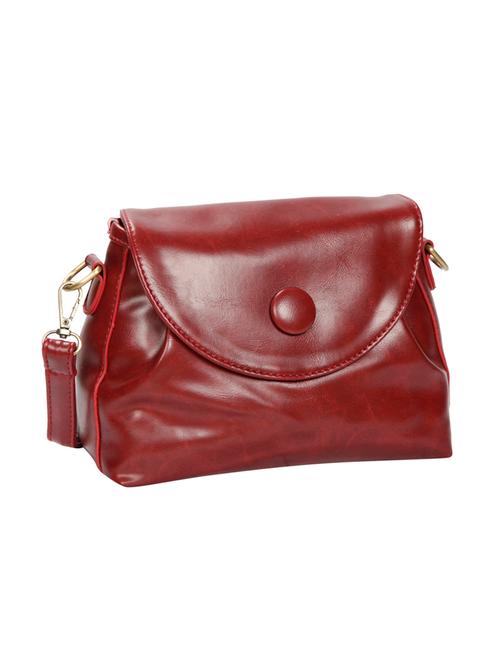 maroon leatherette regular sling bag - 14135725 - Very Small Image - 1