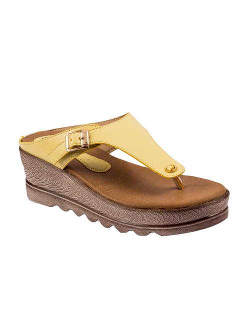 yellow open thong wedge - 14146036 - Very Small Image - 1