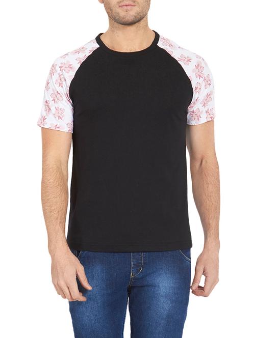 black cotton raglan t-shirt - 14147283 - Very Small Image - 1