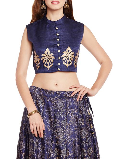 blue cotton printed blouse - 14152436 - Very Small Image - 1