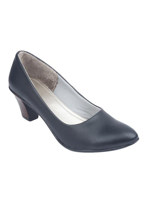 black leatherette slip on pumps - 14158009 - Very Small Image - 1