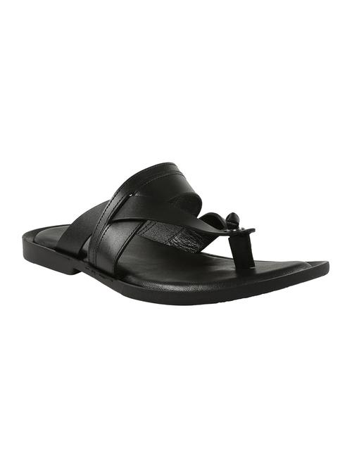 black leather slip on slipper - 14159214 - Very Small Image - 1