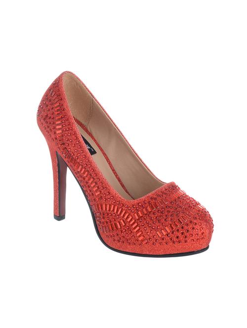 red faux leather slip on pumps - 14159358 - Very Small Image - 1