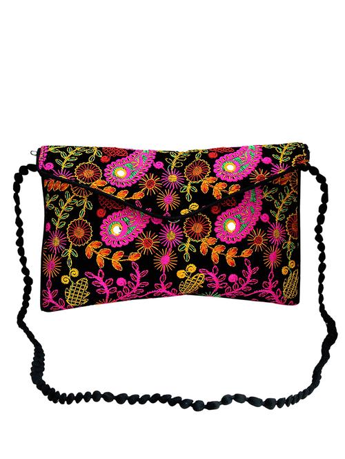 black cotton sling bag - 14161729 - Very Small Image - 1