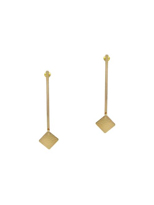 gold metal drop earrings - 14176471 - Very Small Image - 1