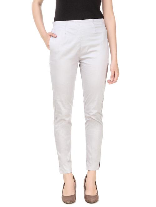white cotton lycra chinos trouser - 14180968 - Very Small Image - 1