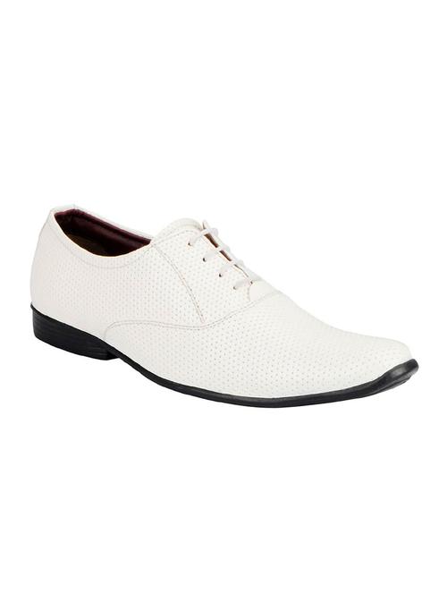 white leatherette lace-up oxford - 14190613 - Very Small Image - 1